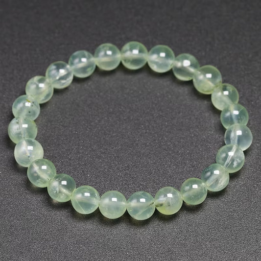 Bracelet "Pierre de Guérison" en Prehnite Véritable Certifiée