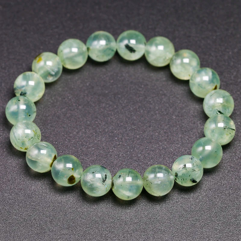 Bracelet "Pierre de Guérison" en Prehnite Véritable Certifiée