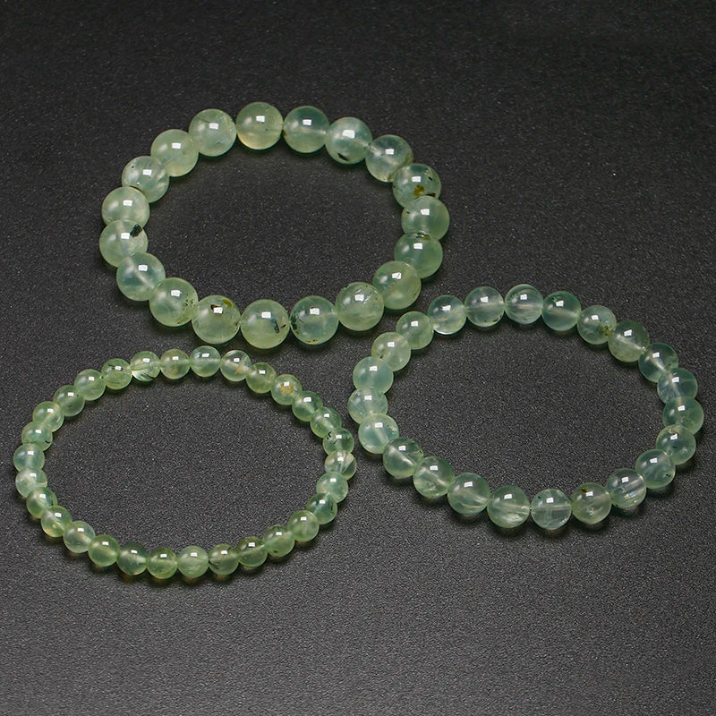 Bracelet "Pierre de Guérison" en Prehnite Véritable Certifiée