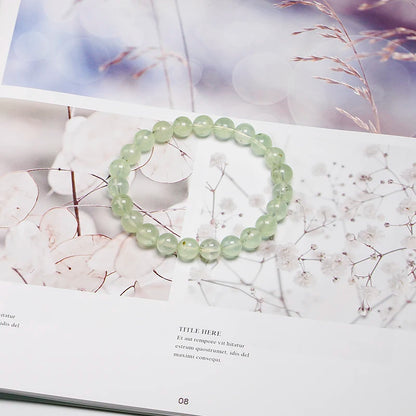 Bracelet "Pierre de Guérison" en Prehnite Véritable Certifiée