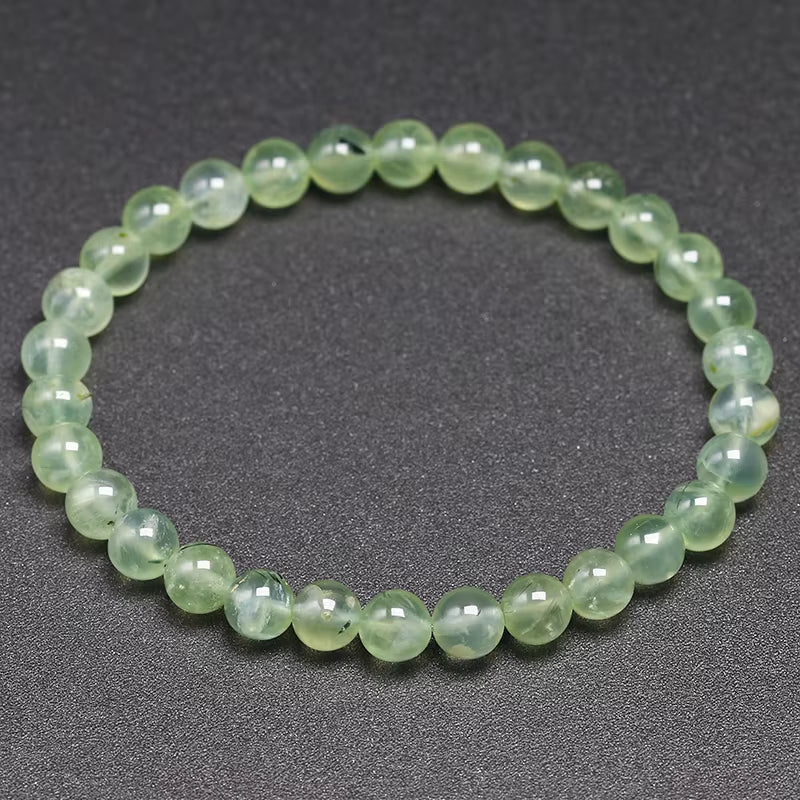 Bracelet "Pierre de Guérison" en Prehnite Véritable Certifiée