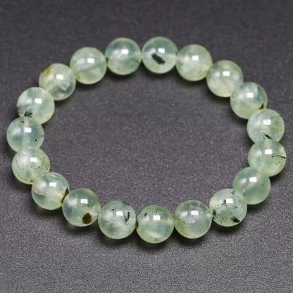 Bracelet "Pierre de Guérison" en Prehnite Véritable Certifiée