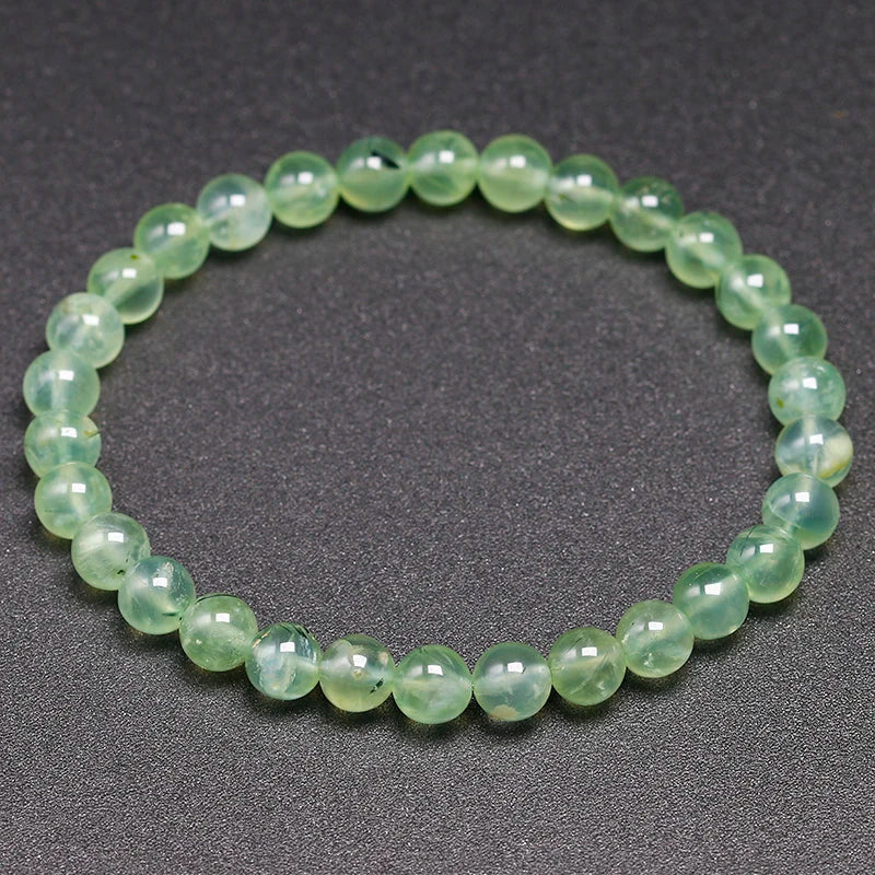 Bracelet "Pierre de Guérison" en Prehnite Véritable Certifiée