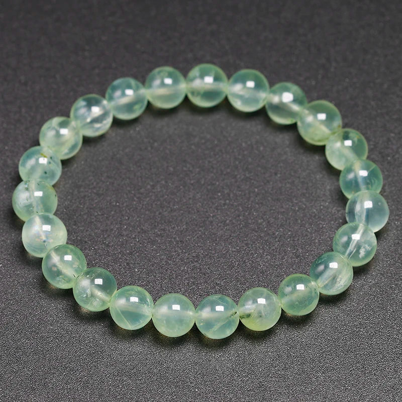 Bracelet "Pierre de Guérison" en Prehnite Véritable Certifiée