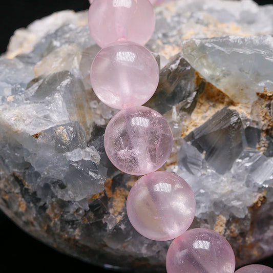 Bracelet "Pierre de l'Amour" en Quartz Rose (Cristal) Véritable Certifié