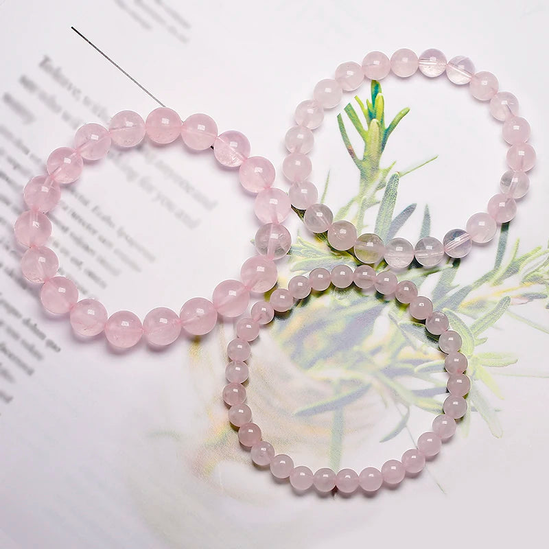 Bracelet "Pierre de l'Amour" en Quartz Rose (Cristal) Véritable Certifié
