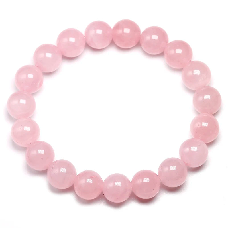 Bracelet "Pierre de l'Amour Inconditionnel" en Quartz Rose (Cristal) Véritable Certifié