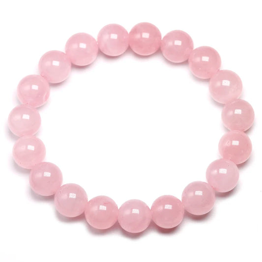Bracelet "Pierre de l'Amour Inconditionnel" en Quartz Rose (Cristal) Véritable Certifié