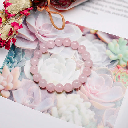 Bracelet "Pierre de l'Amour Inconditionnel" en Quartz Rose (Cristal) Véritable Certifié