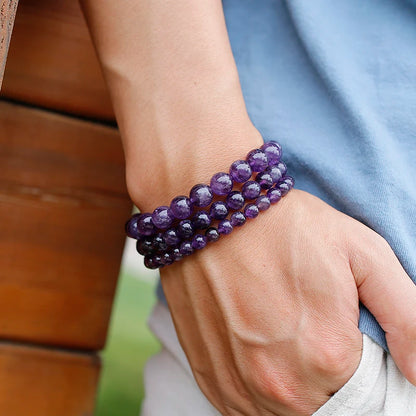 Bracelet "Pierre de Sagesse" en Améthyste Véritable Certifiée