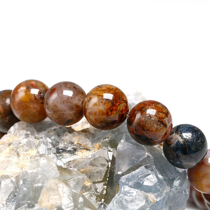 Bracelet "Pierre de Tempête" en Piétersite (Agate) Véritable Certifiée