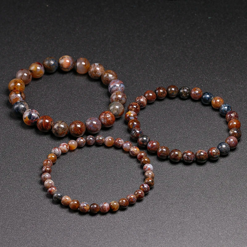 Bracelet "Pierre de Tempête" en Piétersite (Agate) Véritable Certifiée