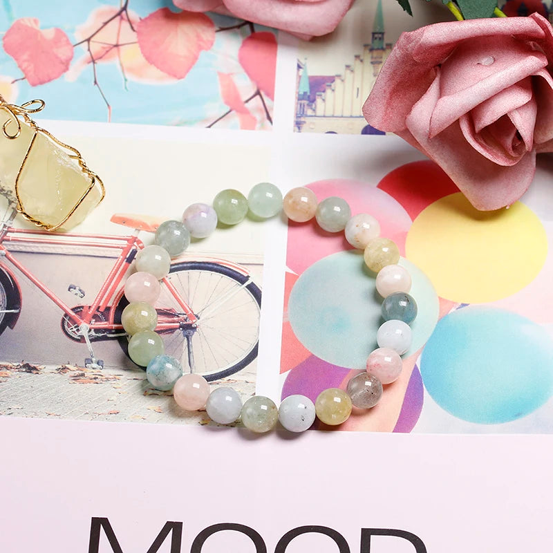 Bracelet "Pierre de Tendresse" en Morganite (Béryl) Véritable Certifiée