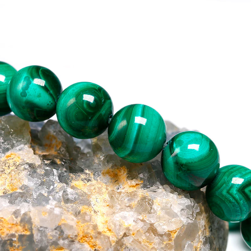 Bracelet "Pierre de Transformation" en Malachite Véritable Certifiée