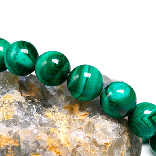 Bracelet "Pierre de Transformation" en Malachite Véritable Certifiée