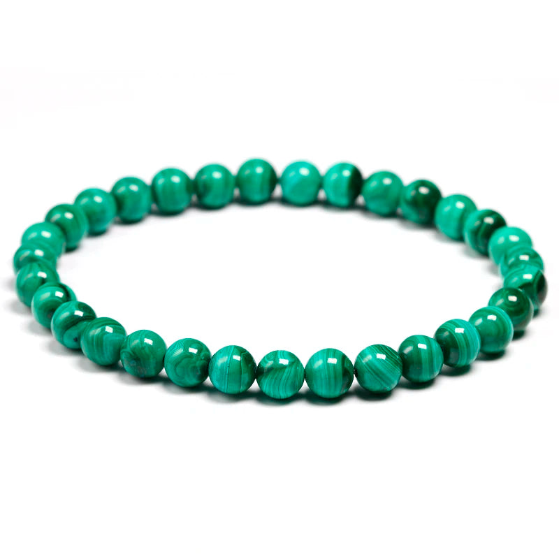 Bracelet "Pierre de Transformation" en Malachite Véritable Certifiée
