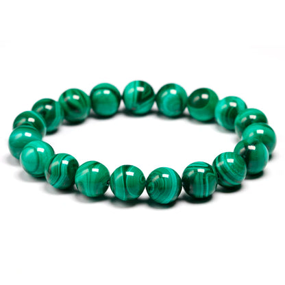 Bracelet "Pierre de Transformation" en Malachite Véritable Certifiée
