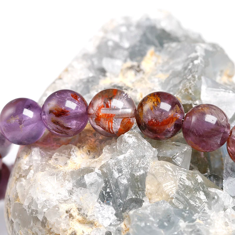 Bracelet "Pierre de Transformation" en Auralite 23 (Améthyste) Véritable Certifiée