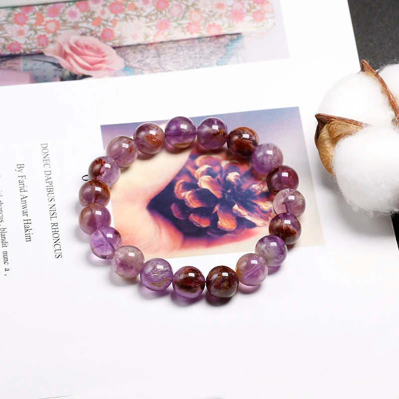 Bracelet "Pierre de Transformation" en Auralite 23 (Améthyste) Véritable Certifiée