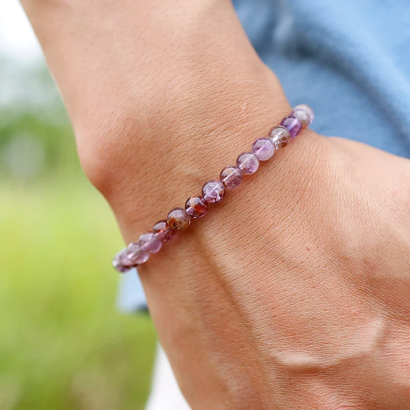 Bracelet "Pierre de Transformation" en Auralite 23 (Améthyste) Véritable Certifiée