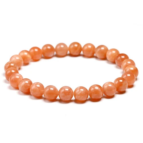 Bracelet "Rayon de Vitalité" en Pierre de Soleil Orange (Feldspath) Véritable Certifiée