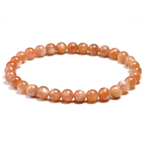 Bracelet "Rayon de Vitalité" en Pierre de Soleil Orange (Feldspath) Véritable Certifiée