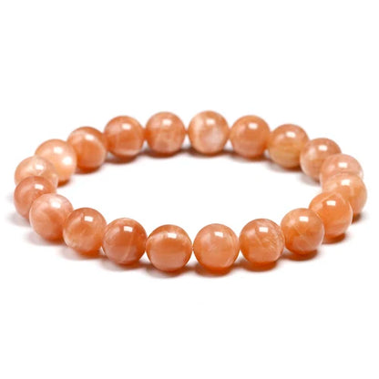 Bracelet "Rayon de Vitalité" en Pierre de Soleil Orange (Feldspath) Véritable Certifiée