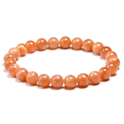 Bracelet "Rayon de Vitalité" en Pierre de Soleil Orange (Feldspath) Véritable Certifiée