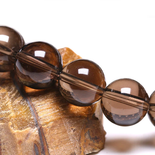 Bracelet "Renforcement Aurique" en Quartz Fumé (Cristal)