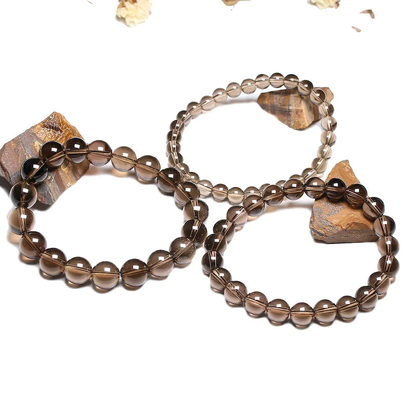 Bracelet "Renforcement Aurique" en Quartz Fumé (Cristal)