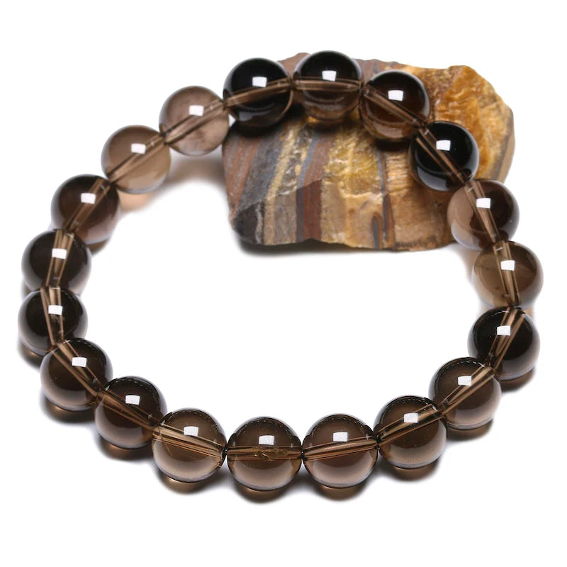 Bracelet "Renforcement Aurique" en Quartz Fumé (Cristal)