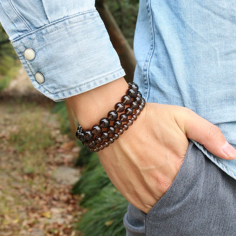 Bracelet "Renforcement Aurique" en Quartz Fumé (Cristal)