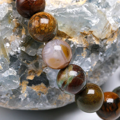 Bracelet "Renouveau" en Agate Peau de Serpent (Quartz) Véritable Certifiée