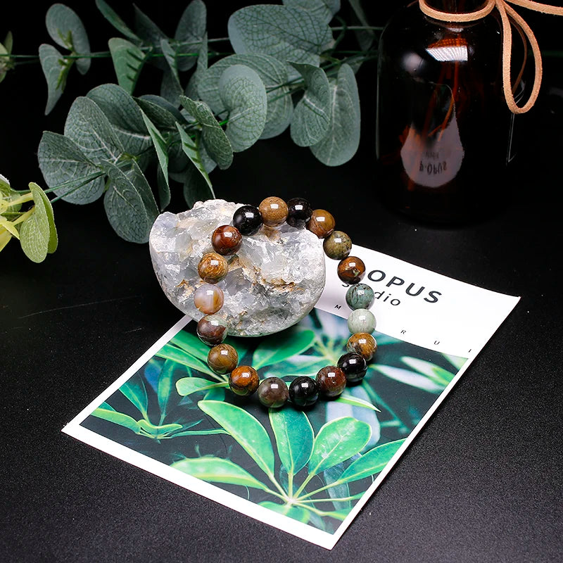 Bracelet "Renouveau" en Agate Peau de Serpent (Quartz) Véritable Certifiée