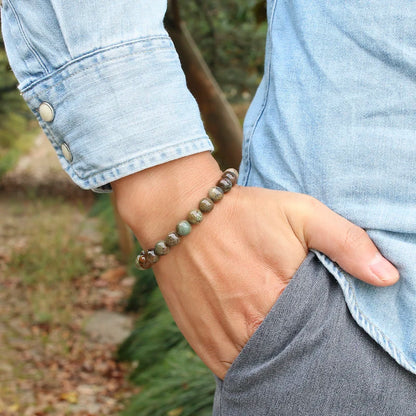 Bracelet "Renouveau" en Agate Peau de Serpent (Quartz) Véritable Certifiée
