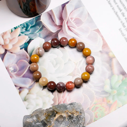 Bracelet "Sagesse Ancestrale" en Jaspe Mokaïte Véritable Certifié