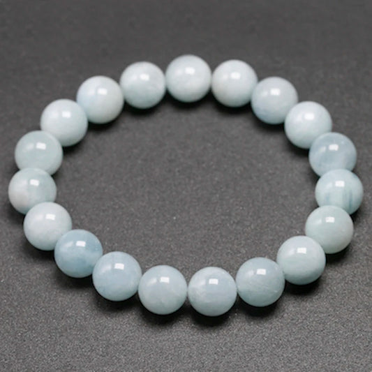 Bracelet "Sérénité Éternelle" en Aigue-Marine Véritable Certifiée