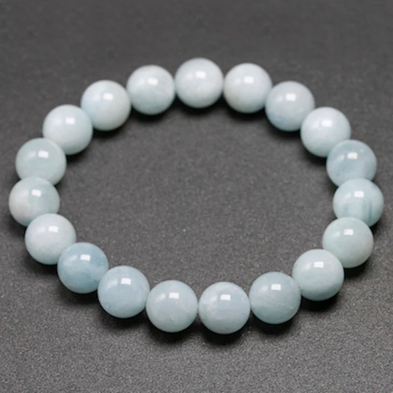 Bracelet "Sérénité Éternelle" en Aigue-Marine Véritable Certifiée
