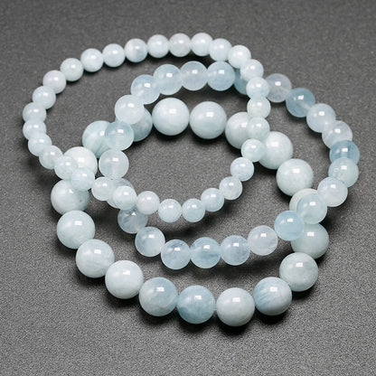 Bracelet "Sérénité Éternelle" en Aigue-Marine Véritable Certifiée