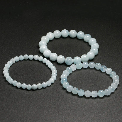 Bracelet "Sérénité Éternelle" en Aigue-Marine Véritable Certifiée