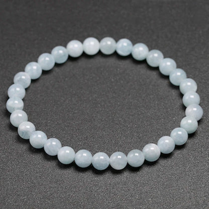 Bracelet "Sérénité Éternelle" en Aigue-Marine Véritable Certifiée