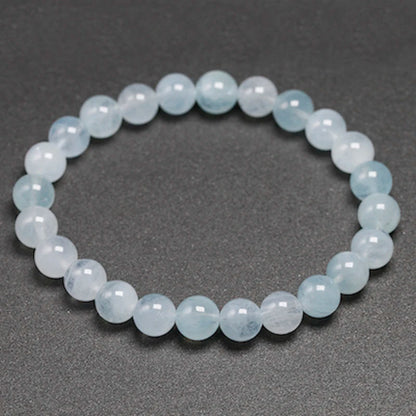 Bracelet "Sérénité Éternelle" en Aigue-Marine Véritable Certifiée