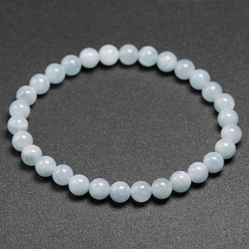 Bracelet "Sérénité Éternelle" en Aigue-Marine Véritable Certifiée
