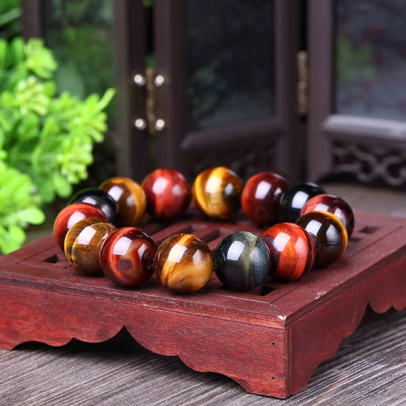 Bracelet "3 Protections" en Œil de Tigre, Œil de Taureau & Œil de Faucon